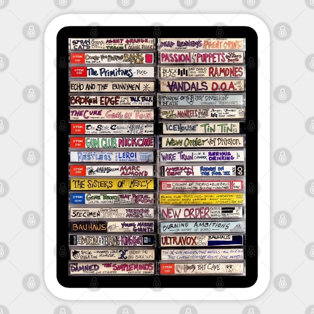 80s Rock Band Music Cassette Tapes Sticker by HipHopTees